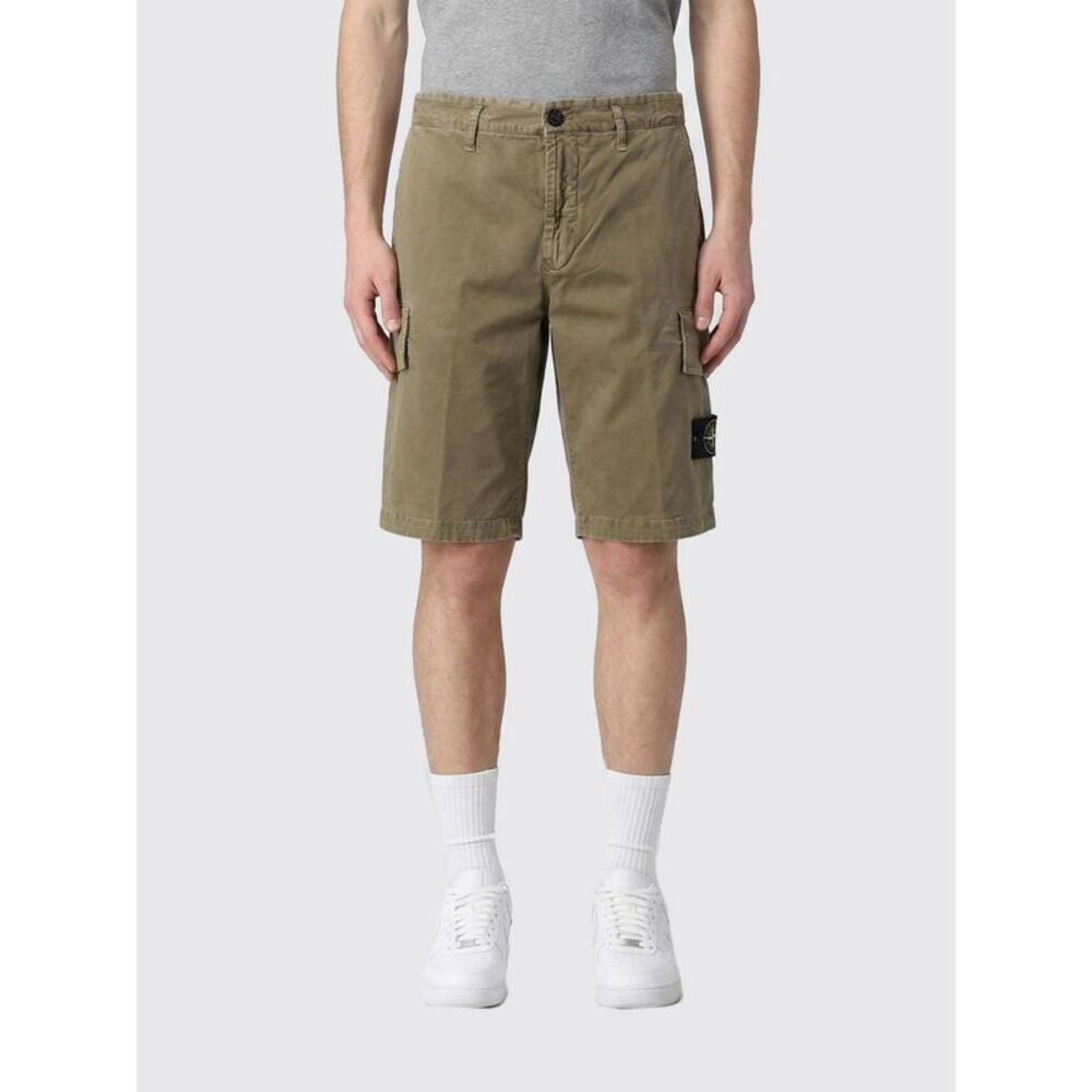 Stone Island Men Stretch Cotton Cargo Shorts Stone Island